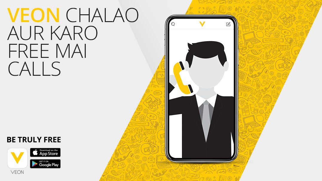 VEONPakistan's tweet photo. Veon k sath karo mufta experience, leaving behind all the maheene ki subscriptions
Step 1: Turn your data on 
Step 2: Open VEON 
Step 3: Apnay contacts mein jao 
Step 4: Call your friend for free
Download Now: https://t.co/g6srAHAmV3
#VEON #BeTrulyFree https://t.co/zQAIhRYtSC