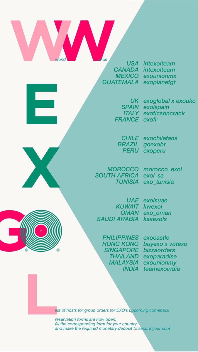 EXOGlobal's tweet photo. ❗️Worldwide Group Order for EXO 5th Album by @WWEXOL ❗️

RESERVATIONS ARE OPEN NOW. 🔓

UK EXO-L, please join the G.O. hosted by @EXOGlobal + @EXOUKC

🇬🇧 Reserve your slot here now 🇬🇧:
https://t.co/98gs4B035b https://t.co/xISbRfN3zn