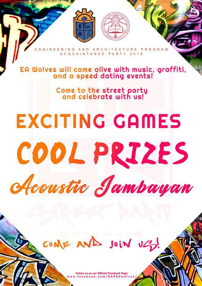 iamEngineerKYRR's tweet photo. Engineering and Architecture Program
Acquaintance Party 2018
Presents

URBAN STREET PARTY

Come and Join Us!
July 14, 2018 4pm @ UIC Annex Gym
#EAWolves #streetstyle #streetfashion https://t.co/Jr6JRJppXT