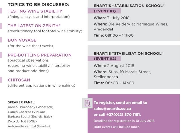 Join our Stabilisation School where we discuss all things related to stability from 'Tank to Bottle'.  #Enartis_RSA #Winetech #VinLab upload.indual.it/download/FA_St…