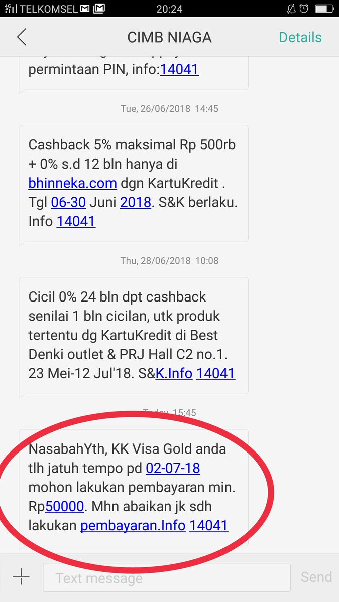 Cimb Niaga On Twitter Utamiisharyani Ibu Utami Kami Sarankan Pembayaran Kartu Kredit Sebelum Jatuh Tempo Ya Notifikasi Tersebut Adalah Mengingatkan Jika Belum Melakukan Pembayaran Kartu Kredit Jika Sudah Melakukan Pembayaran Silakan Abaikan