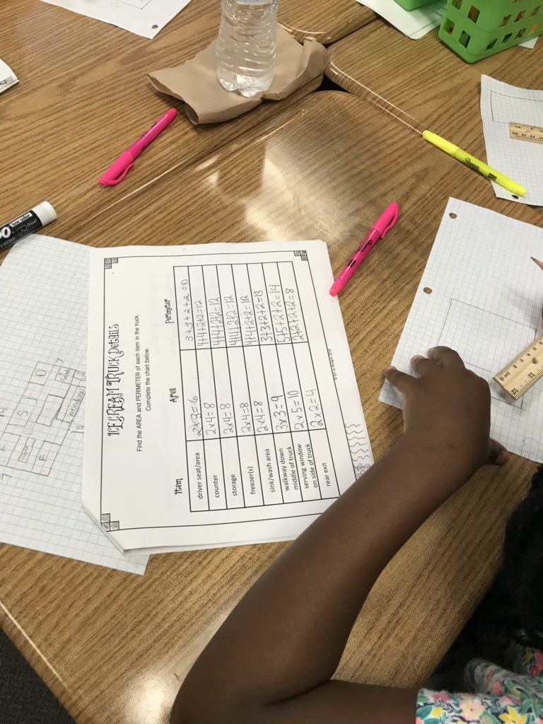BenReedICT's tweet photo. Great student teacher from @NewmanU coming and supporting our students learn area, perimeter, and volume through designing and constructing their own model ice cream truck! #wpssummerstem #WPSproud https://t.co/miTThyVQGo