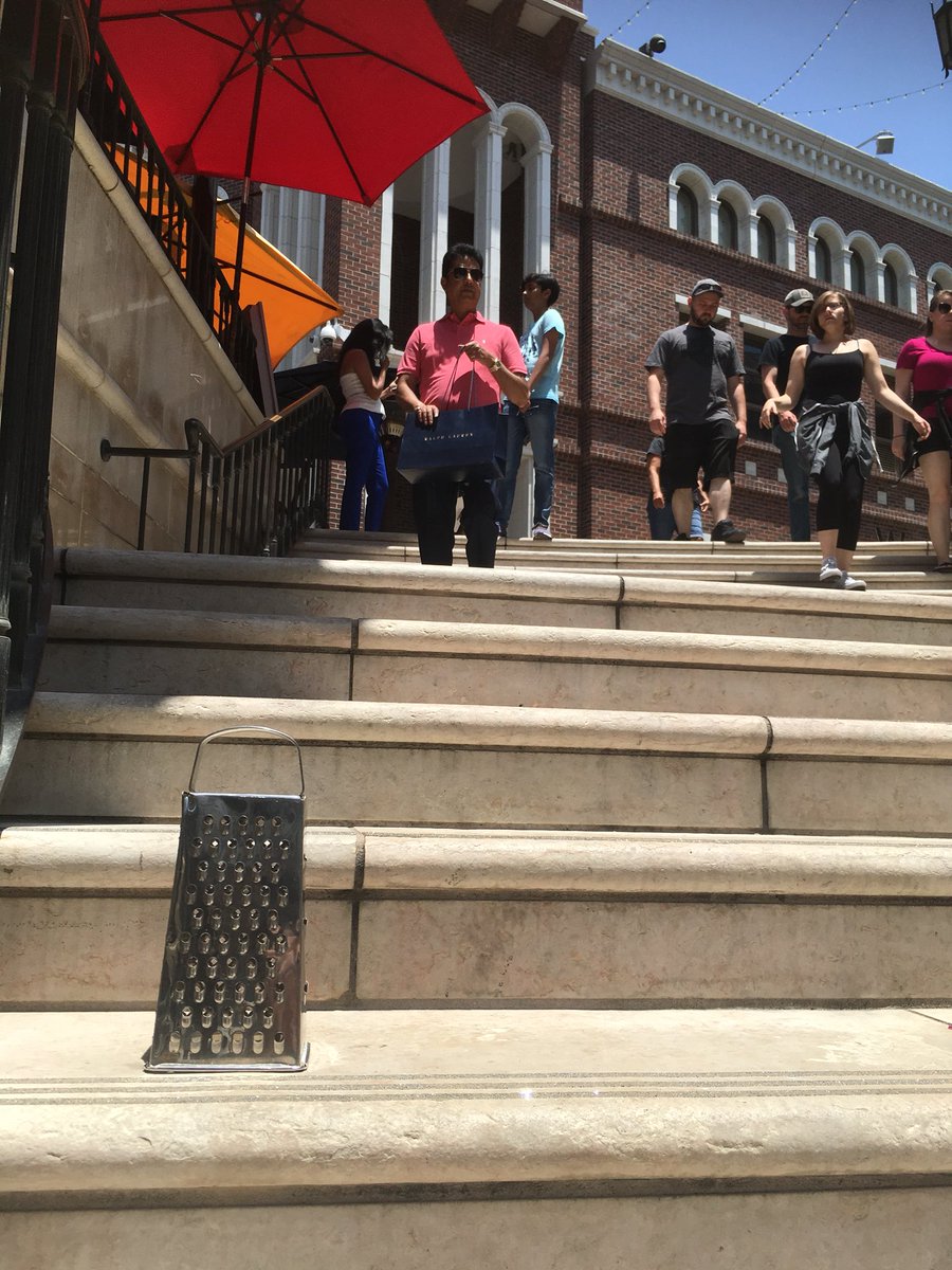 Now standing on the famous Rodeo Drive steps. No one seems to mind that I’m a cheese grater!