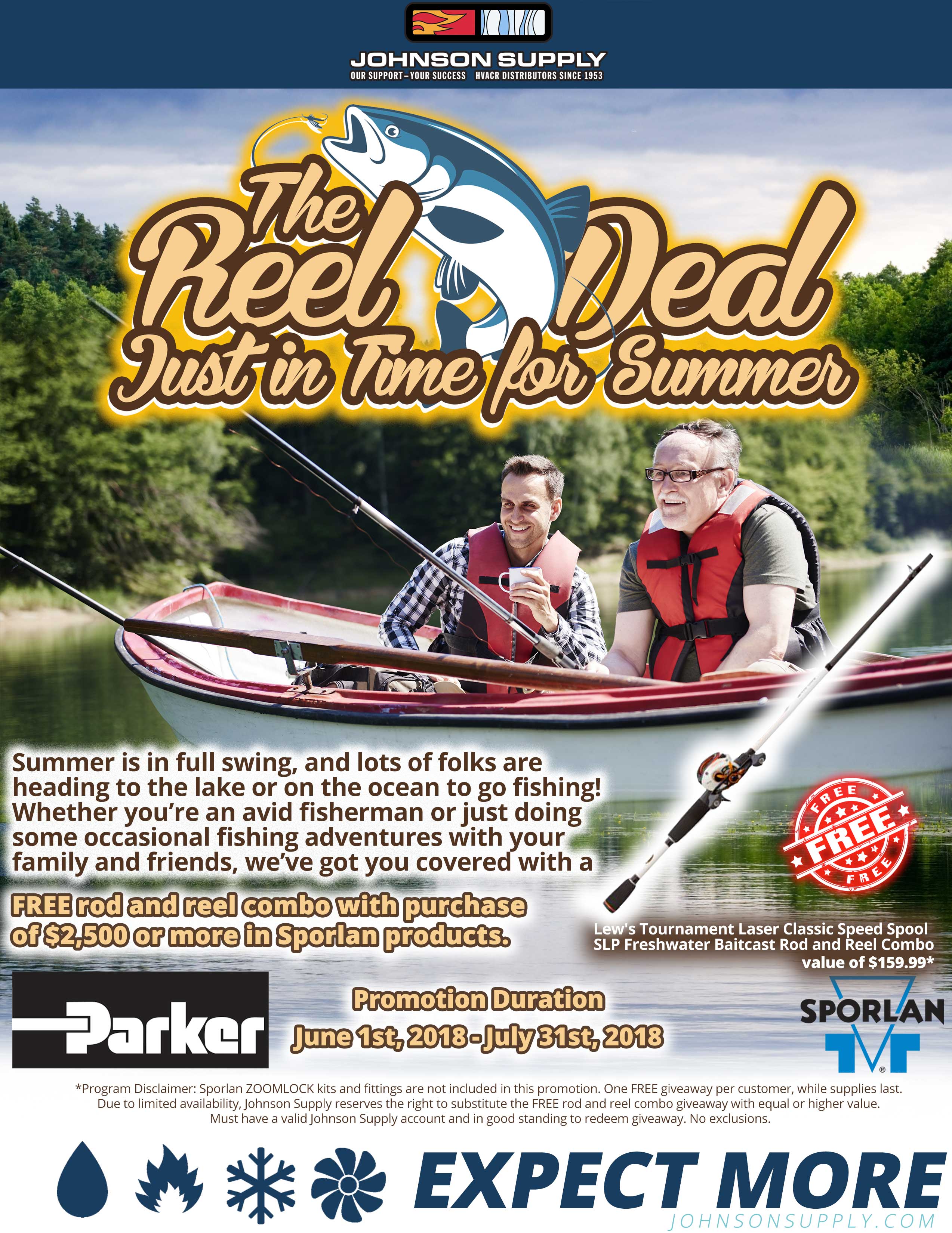 Johnson Supply on X: 🎣FREE rod and reel combo 🎣with purchase of $2,500  or more in Sporlan products.  / X
