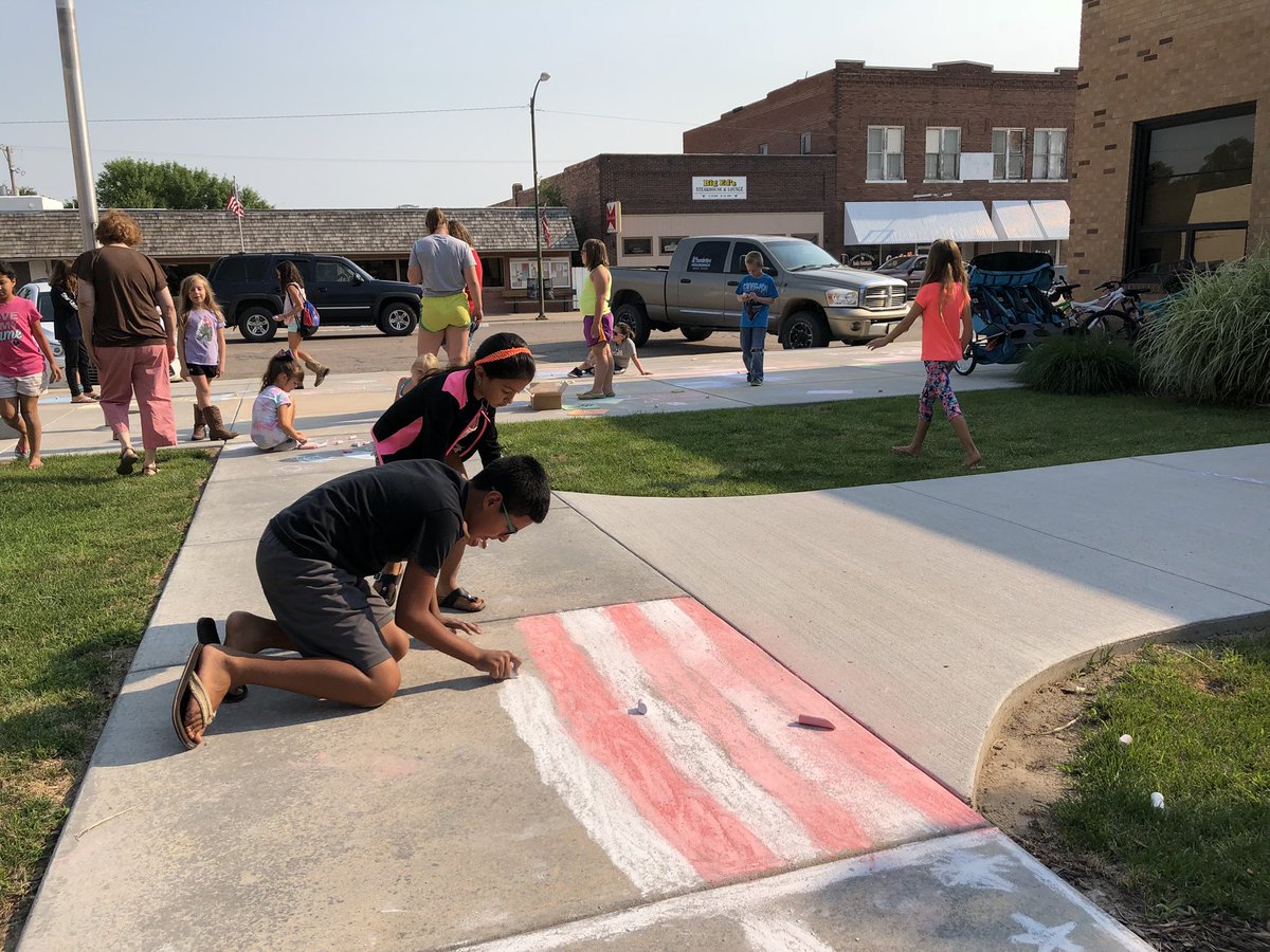 “COLOR THE TOWN” for the Bird City/McDonald 4th of July celebration that starts today! The Cheylin community is made up of little artists! #cheylinpride #Happy4thofJuly