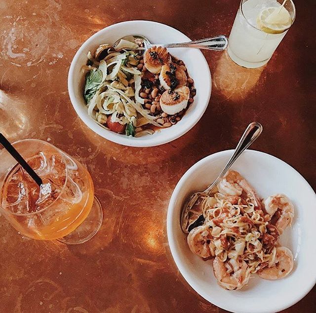 Tiger shrimp on our black pepper spaghetti or seared scallops? Why not both - swing by tonight! 📷: @xxallisonmarie #cafebirdie #highlandpark #figueroa ift.tt/2IPrAdH