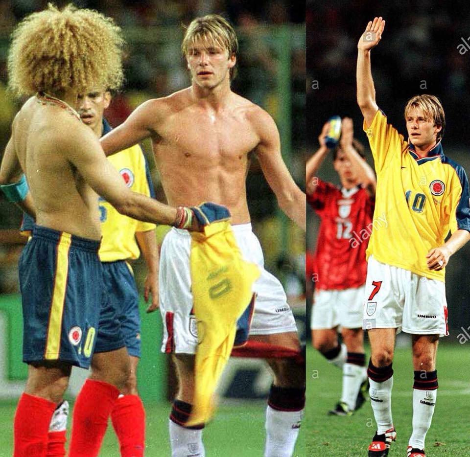 Tu Manana On Twitter Mundial De Francia En 1998 Finaliza El Partido Colombia Vs Inglaterra Y Un Joven De 23 Anos Llamado David Beckham Le Pide La Camiseta Al Pibe Valderrama Martes
