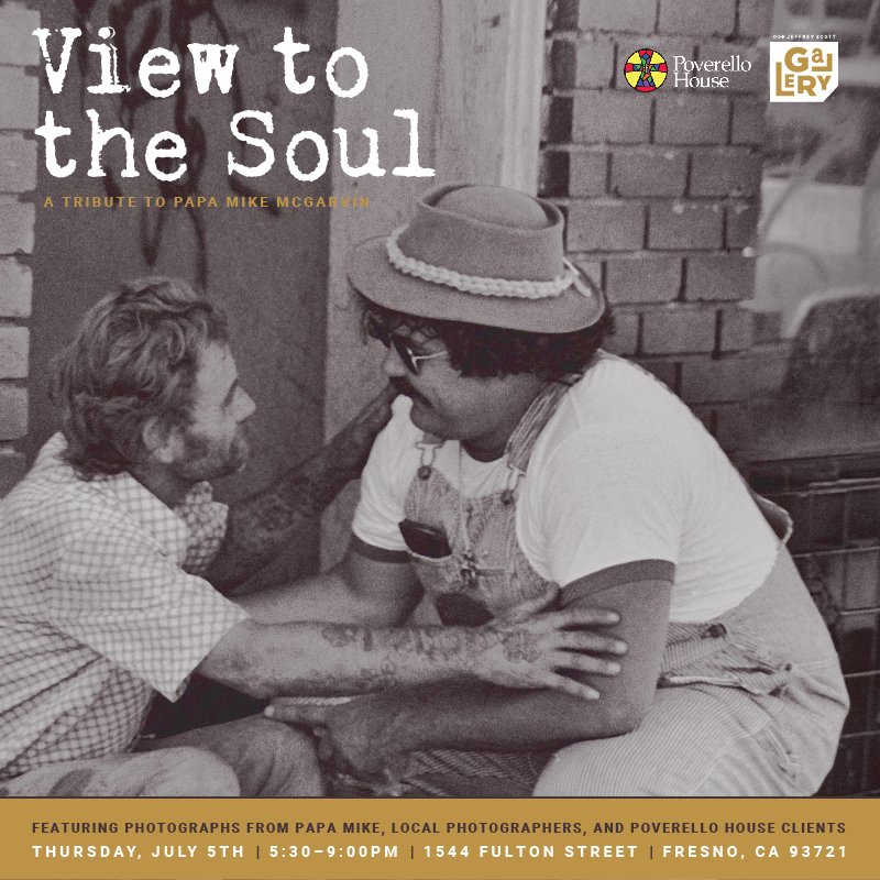 WeAreJSA's tweet image. Join us as we honor the Life and Legacy of Papa Mike on the One Year Anniversary of his passing. July's ArtHop will illustrate @PoverelloHouse founder Papa Mike McGarvin's legacy of compassion in the form of pictures. Learn more: facebook.com/events/2357254…