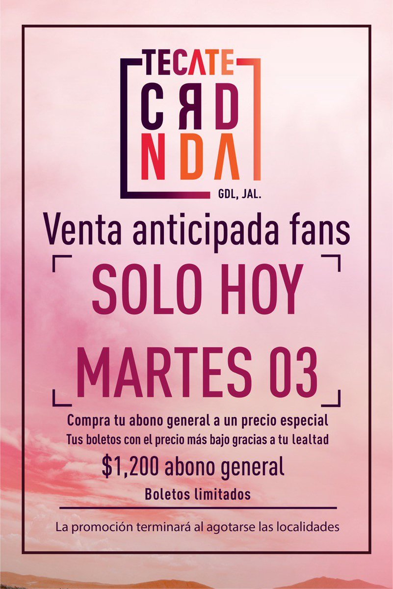 Hoy hay  venta especial para fans del @CoordenadaGDL chequenleeee!!!