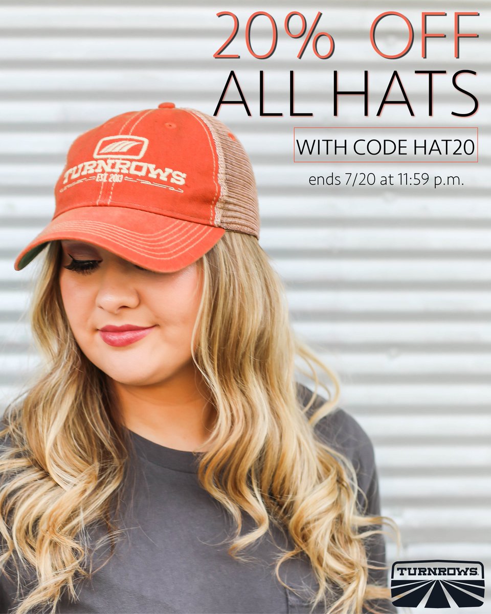 ATTENTION: We need to make room for new #hat designs, so all of our current hats at turnrows.com are 20% off with code HAT20! 

#Turnrows #Sale
