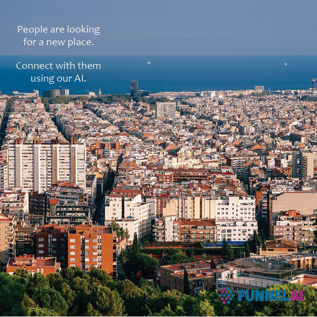 funnelai's tweet image. People are moving to your city and looking for #realestate. Connect with them via #FunnelAI.