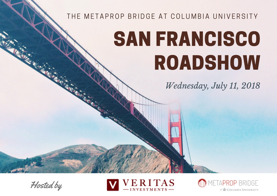 MetaPropNYC's tweet photo. We're thrilled to have Veritas Investments as the host for our San Francisco Roadshow next Wednesday, July 11. RT at @LeilaCollins4 to meet us and our four amazing startups! #MetaPropBridge @AirliteGlobal, @720_degrees, @TheFrontdoorApp, @yourwelcometv #PropTech #accelerator https://t.co/YFBQ09KDW3