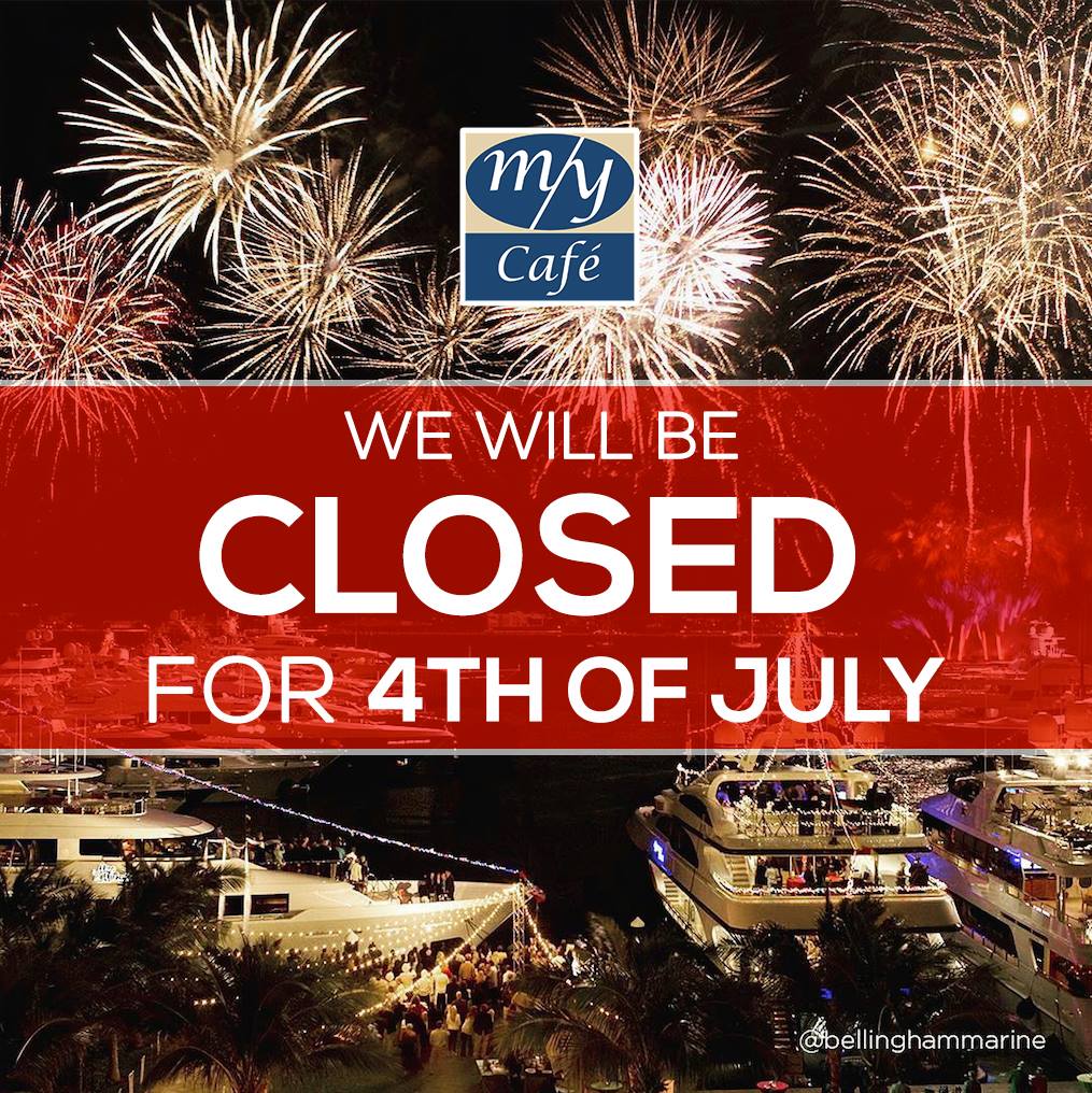 Rybovich's tweet photo. Our M/Y Cafe will be closed in observance of Independence Day. 🇺🇸 Have a fun &amp; safe holiday! #4thOfJuly https://t.co/m1Ci1xabYq