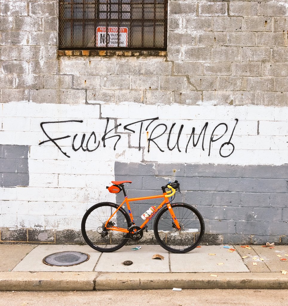 Chris_Roell's tweet photo. Rolling out to @BicycleSPACE in @IVYCITYDC today to get my new @clementcycling X'Plor 35" ties and saw that the words of the prophet was written on the warehouse wall. It was a good day in #bikedc... #ivycitydc #dcstreets #dclife #dcgraffiti #dcisreal #fu45 https://t.co/Ql0HF867nM