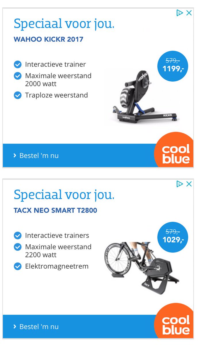 Hallo <a href="/Coolblue_BE/">Coolblue</a> de soldenprijzen die jullie hanteren in jullie remarketingcampagne zijn zeer bijzonder. Maar niet echt overtuigend.