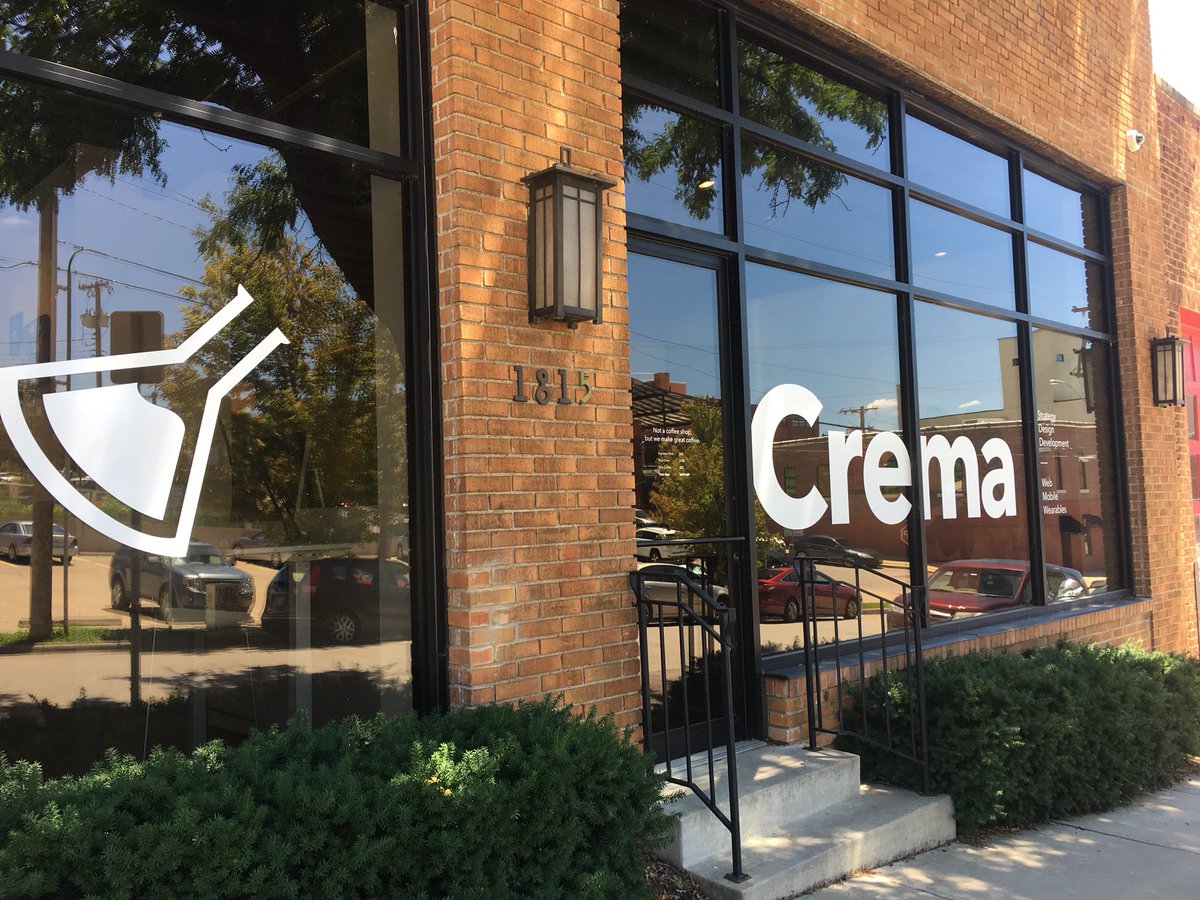finley_____'s tweet photo. Had a great visit and chat @cremalab. Such a cool example of the ever growing tech and design community in Kansas City! #UXDesign #PurdueUX #KC https://t.co/Z9vLEYQhXG