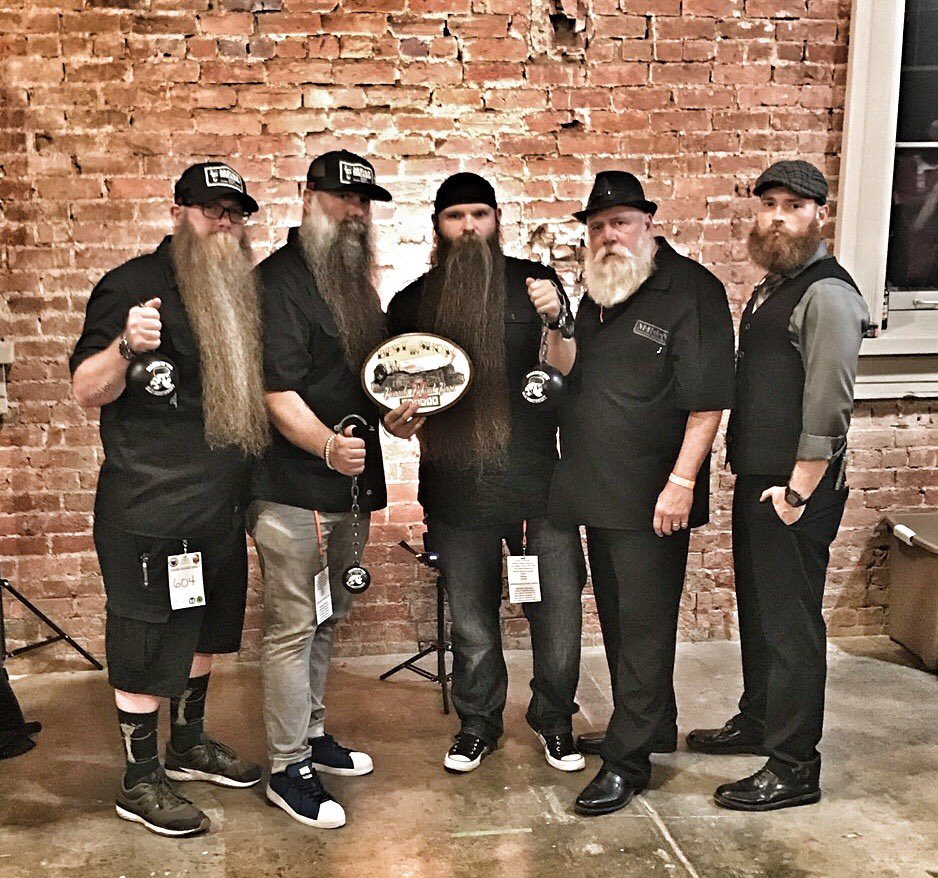 MEAN_BEARD's tweet photo. The MEAN TEAM conquered #BeardsbehindBars @OSReformatory.
Lance Wooton 1st place ‘Full Beard Natural 12+’ and ‘Best in Show’, Patrick Quinn 1st place ‘Chops’, Joe Loving 3rd place ‘Full Beard Natural 12+’. Members Jeremy Sharp and Taxi Phil were there in full support. https://t.co/D5wtnLmHFH