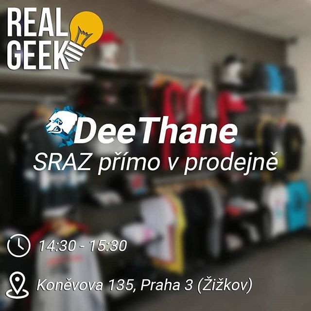 RealGeekShop's tweet photo. Je tu první event v nové prodejně! Zítra ve 14:30 se u nás můžete potkat s DeeThanem! 🔥
Takže se těšíme na členy tlupy ve středu v půl třetí na adrese Koněvova 135! 
#meetup #deethane @realdeethane #rgprodejna #sraz #tlupa #tlupamerch #tlupapower https://t.co/HwyVSOTr9h https://t.co/z3YBrjYmuN