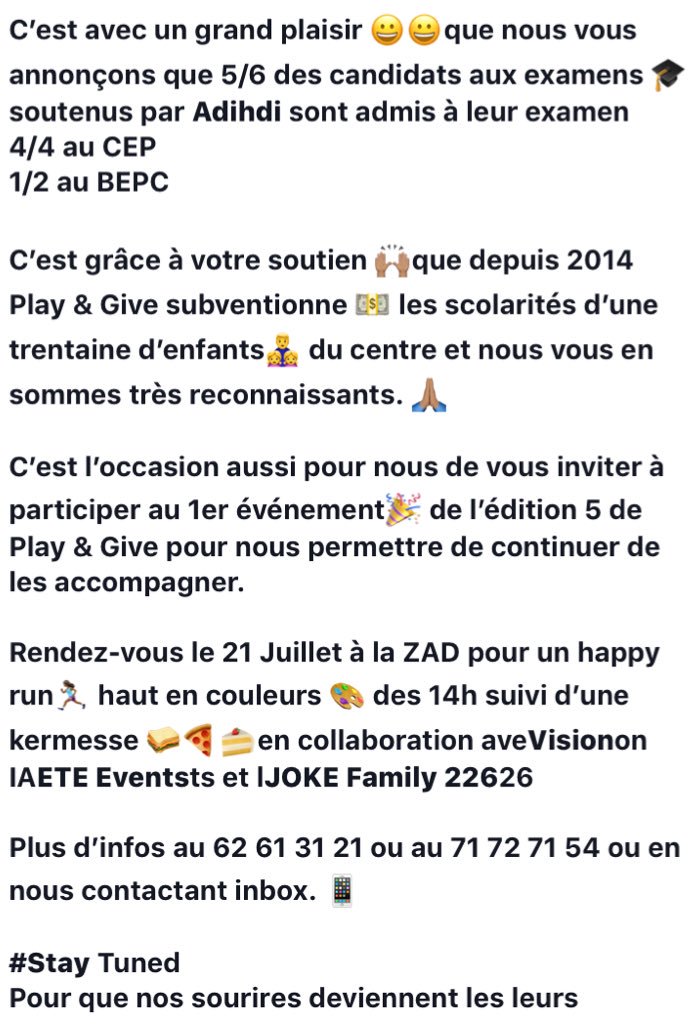 play_give's tweet photo. Play &amp; Give 5 c’est repartie ! Au programme sport, couleur, bonne humeur, nourriture! 
Rdv le 21 Juillet au terrain de la ZAD à côté d’IAM. 
Pour que nos sourires deviennent les leurs 😀 https://t.co/MsxpvUm6dW