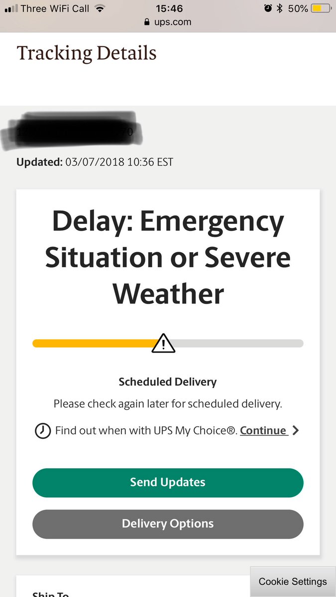 HarryCrowe's tweet photo. Yeah cos it’s proper severe out there that weather @UPS @UPSHelp... https://t.co/TvFaddj2Qh