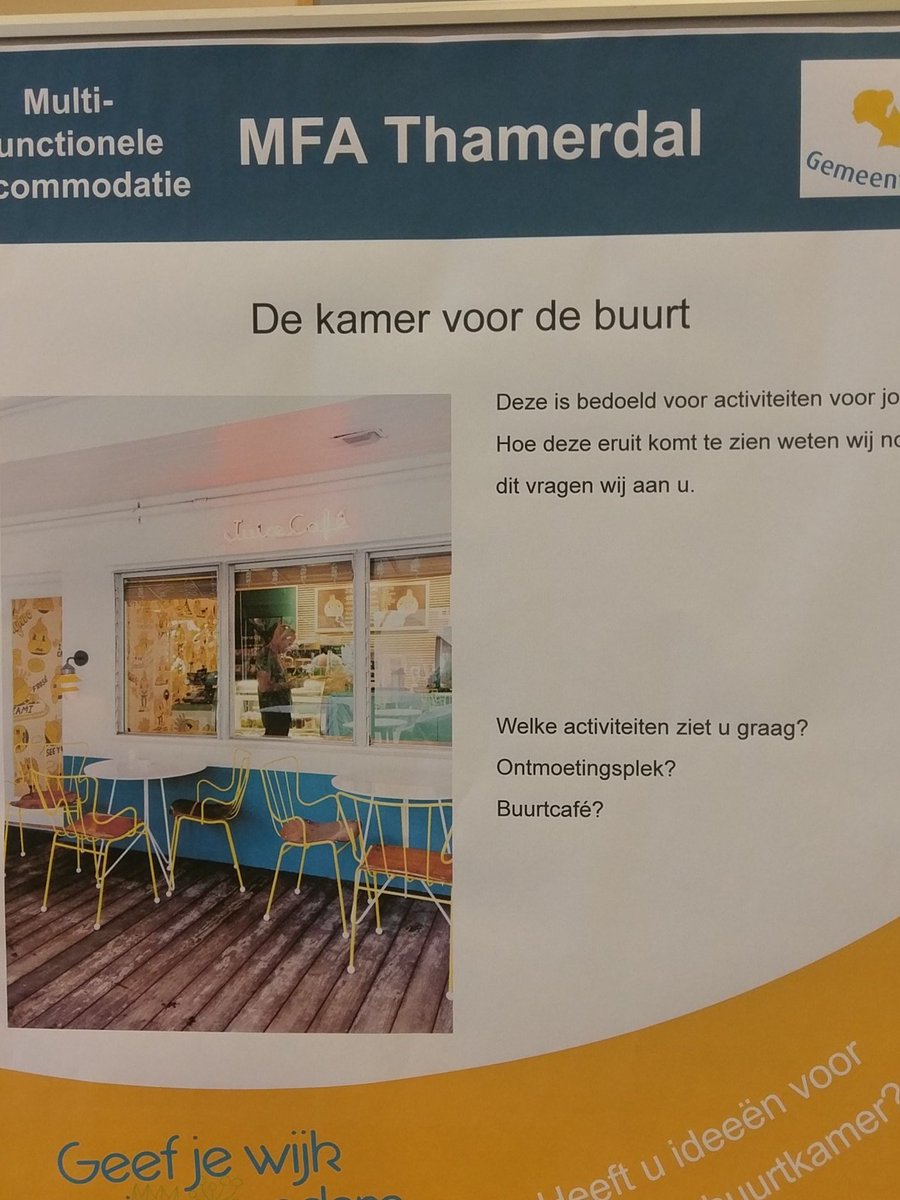 Inloopavond in het Duet over beweegbox en maatschappelijke ruimtes Thamerdal. U kunt nog tot 20:00 langs komen. Meer info: uithoorndenktmee.nl