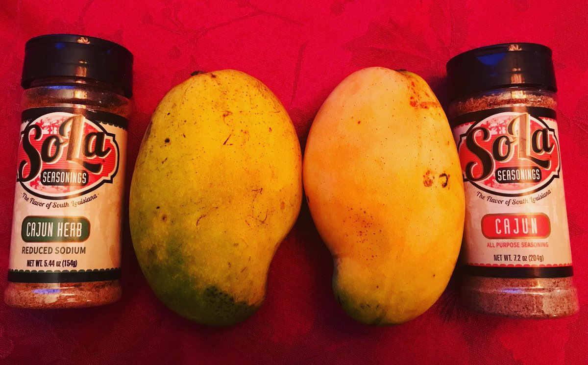 SoLaSeasonings's tweet photo. The delicious flavor of SoLa Cajun Seasoning could make a “mango” crazy! https://t.co/NAtZPsJNm3