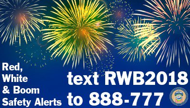 CPHOEP's tweet photo. Going out for Red White and Boom tonight? Sign up for Safety Alerts by texting: RWB2018 to 888-777 to automatically enroll! https://t.co/N8VlelbO5n