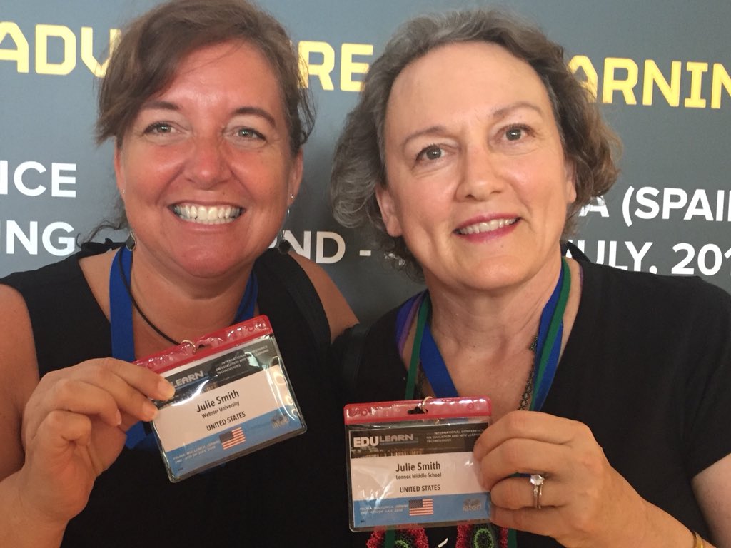 julnilsmith's tweet photo. TWO JULIE SMITHS!!
#Edulearn2018 #istheworldready https://t.co/qK8jxEQuKO