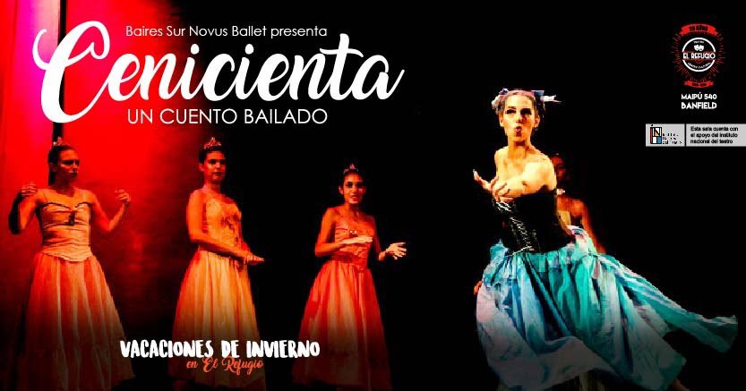 #VacacionesEnElRefugio🤹🏻‍♀️
👸 CENICIENTA, un cuento bailado
👉🏼 Lunes 16 de julio | 15 y 17 hs.
💡 La Compañia Baires Sur Novus Ballet presenta esta adaptación del clásico con un gran puesta en escena!
🎫 Entrada a la gorra, previa reserva de $50