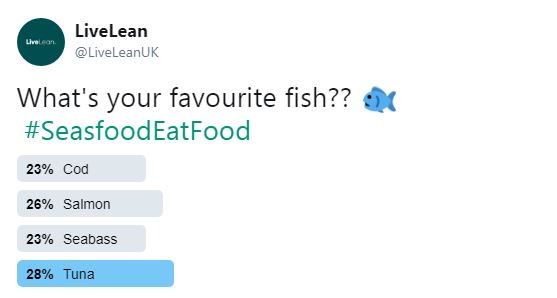 LiveLeanUK's tweet photo. Our 'favourite fish' poll was very very close, but the winner was #tuna! 🐟 Keep your eyes peeled for delicious #fishrecipes popping up on our blog this month...

In the mean time you can shop our brand new seafood range (including tuna steaks 😉) here - https://t.co/iKP41bOqmL https://t.co/3rdI2pg0JI