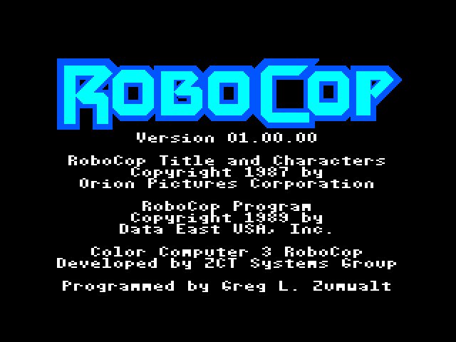 RetroGameGeeks's tweet photo. TRS-80 TUESDAY: ROBOCOP - Here's the CoCo release of Data East's iconic RoboCop game that had ports and variations here, there and just about everywhere! So it was only natural for Murphy to find his way onto the system. #80s #retrogaming #radioshack #tandy #trs80 #robocop https://t.co/8zox2O43Pz