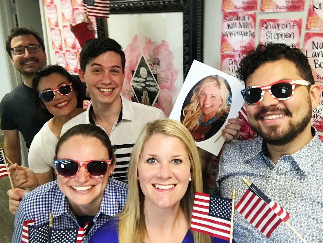 ASOandC's tweet photo. Happy Fourth of July from the ASO Krewe! 🇺🇸🎆❤️💙🎉
.
.
#OrchestratingPassion #ASO34 #WorkHard #PlayHard #OfficeShenanigans #USA #FourthOfJuly #Merica https://t.co/ZA4MZTs8tq
