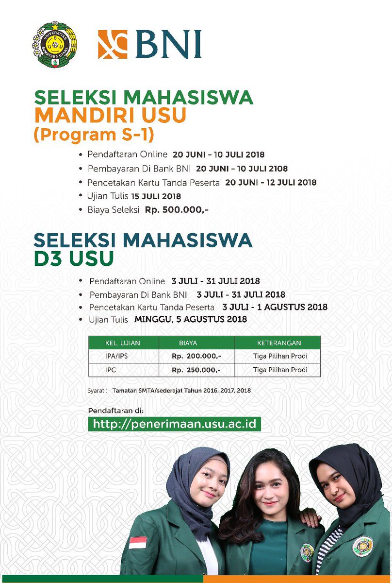 Informasi terbaru penerimaan mandiri dan jadwal terbaru D3 USU