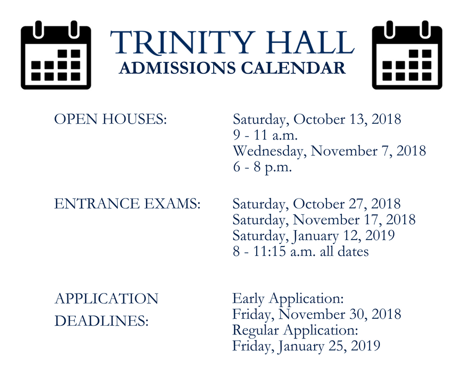 TrinityHallNJ's tweet photo. Our calendar for the 2018-2019 Admissions Season is available now! https://t.co/qRBHCfnhPM #TH2023 https://t.co/ktNKdLwyjj