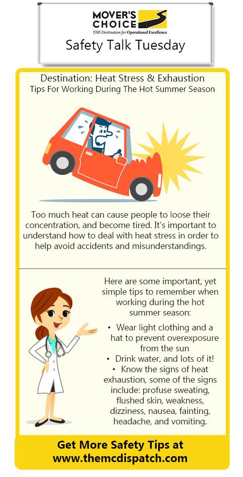 moverschoice's tweet photo. With summer in full swing we would like to share with you this week's Safety Talk Tuesday that focuses on working in the hot summer heat. Check it out here! https://t.co/CezT14tTOM
