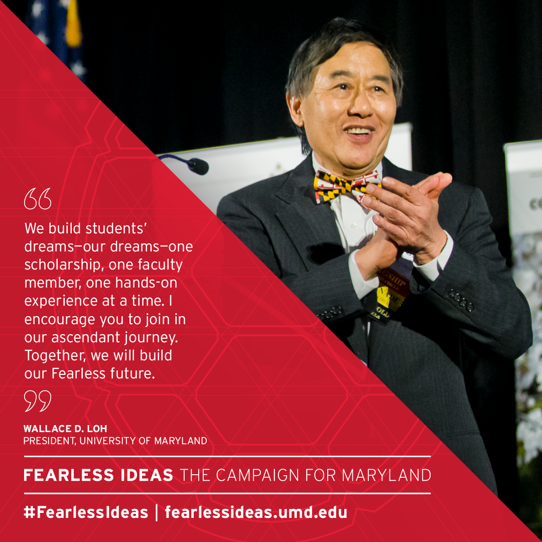 UofMaryland's tweet photo. Terps dream big! #FearlessIdeas: The Campaign for Maryland aims to support each student, faculty, staff & community member as we embark on our path to $1.5B https://t.co/UL4z1QklGn https://t.co/WaK5WhM4GF