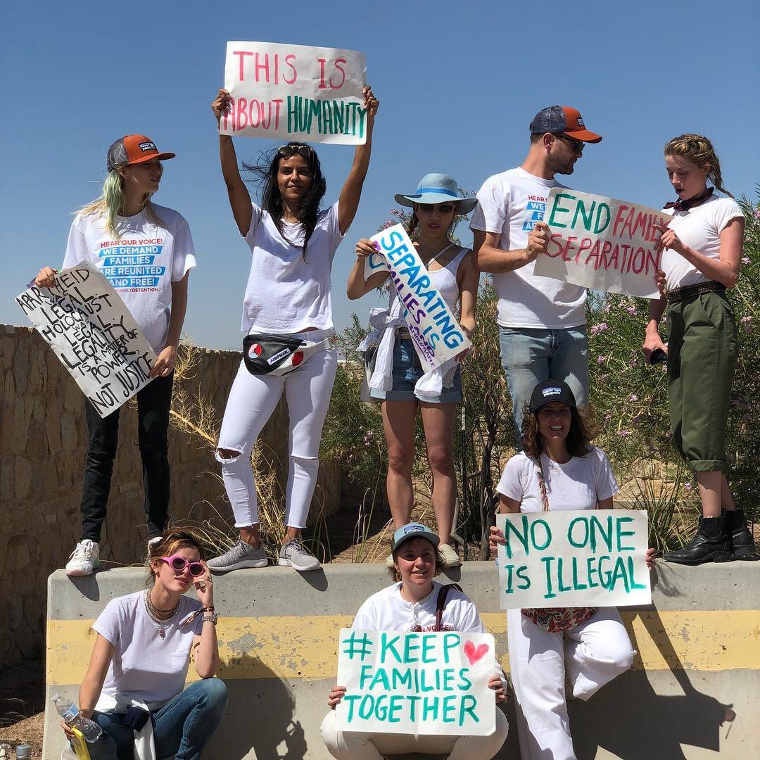 amberheardsourc's tweet photo. Amber Heard one week ago in Tornillo, Texas - Mexico border, protesting in favor of immigrants.
You, who are calling her “racist” right now: WHERE WERE YOU? WHAT THE FUCK WERE YOU DOING INSTEAD? #peoplearedumb https://t.co/X9LsWETL9y