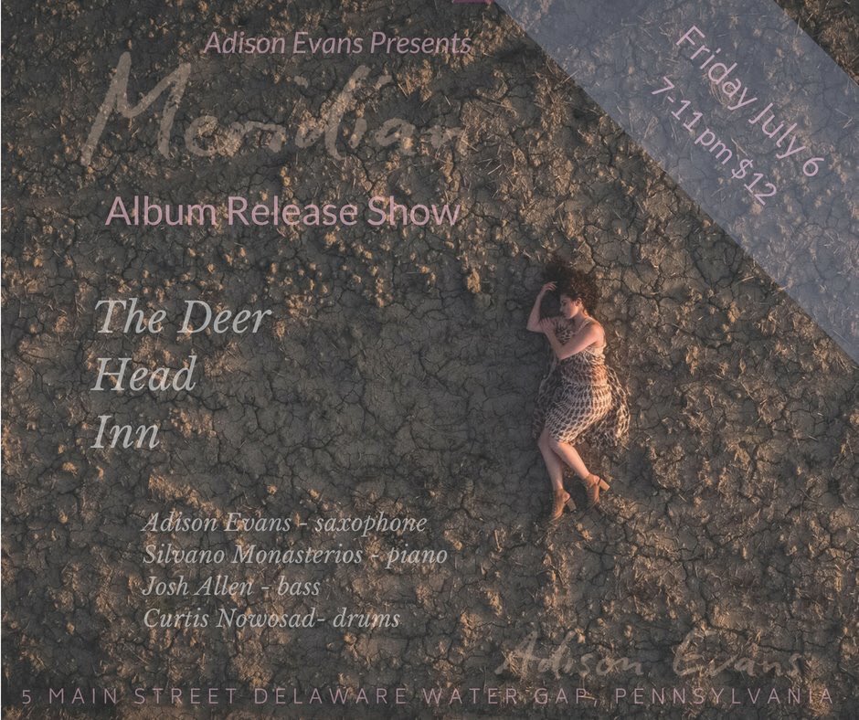 adison_evans's tweet photo. Evans’ sophomore album, Meridian, drops this Friday! Hear it live Friday night! 🎷✨ https://t.co/0MtvK2lwFF