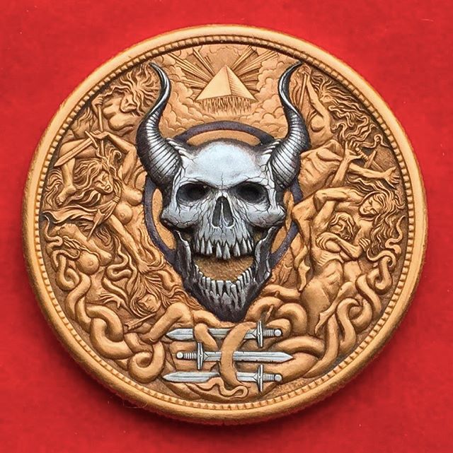 Hobo_Nickel_Soc's tweet photo. #TerrorTuesday The #Devil's mark. #Satan's footprints #ClovenHoof #DevilsHoofMarks #HoboCoin #CoinCarving by #RomanBooteen https://t.co/UphT8pnSEF
