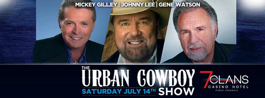 Ticket_Storm's tweet photo. The Urban Cowboy Show feat. @MickeyGilley1 + #JohhnyLee + @GeneWatsonMusic at @7ClansCasinos in Newkirk, OK on July 14th! Tickets: https://t.co/XjnxMH9NWM https://t.co/oAzXXKFnyJ