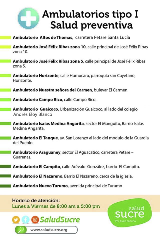 Salud Municipio Autónomo Sucre tweet media