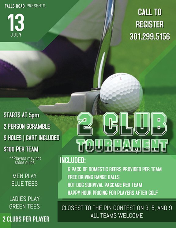 Needwood GC (@ndgc_md) on Twitter photo Play the 2 Club Tourney at <a href="/FRGC_MD/">Falls Road GC</a> July 13th! 2 Clubs Only, 1 Partner, 6 Pack Of Beer, and losts of fun!!
Call to register - (301) 299-5156 Play the 2 Club Tourney at <a href="/FRGC_MD/">Falls Road GC</a> July 13th! 2 Clubs Only, 1 Partner, 6 Pack Of Beer, and losts of fun!!
Call to register - (301) 299-5156