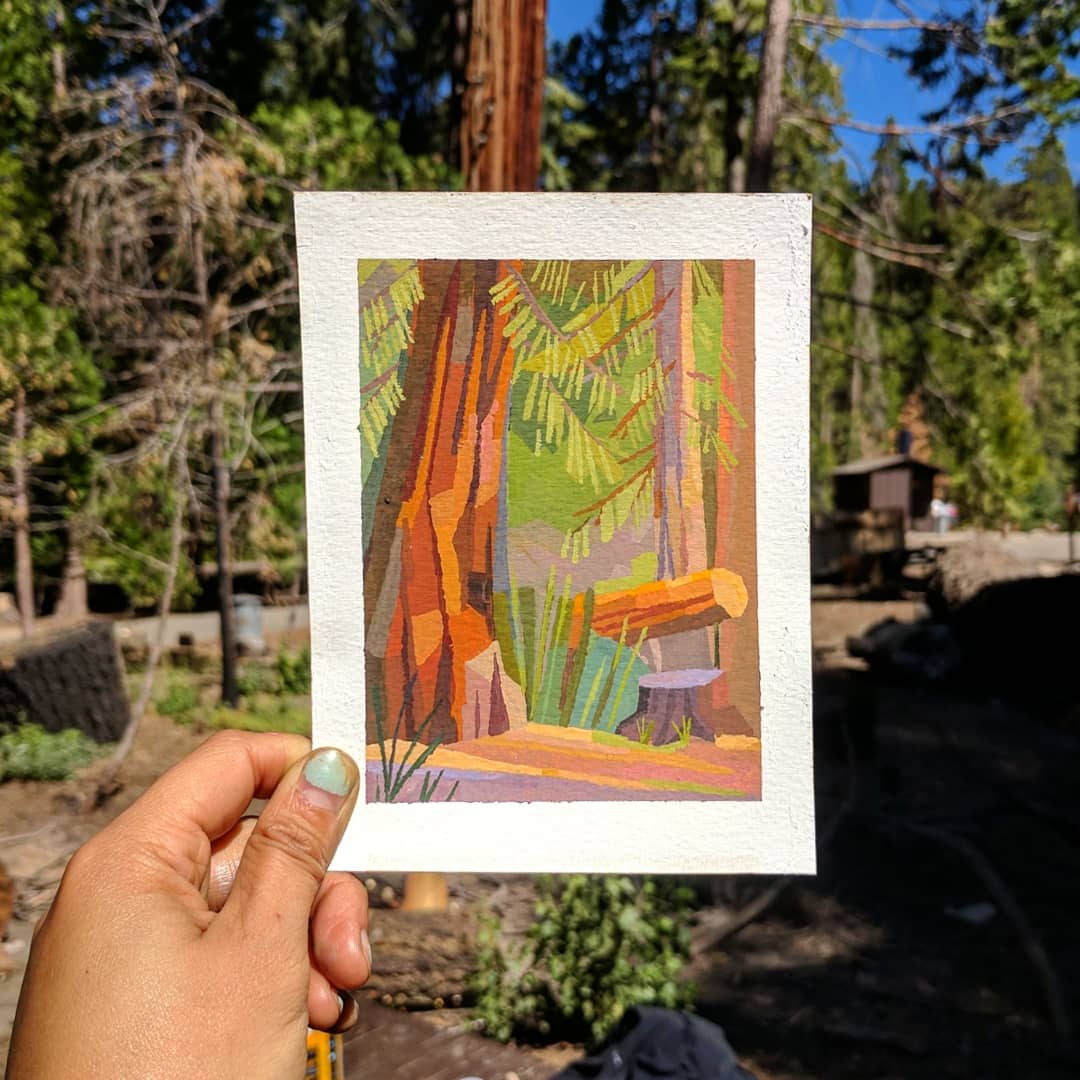 suzcorriander's tweet photo. Finally got some down time to paint :) had some free time at our campsite at Sequoia National park. :)
#illustration #painting #gouache #pleinair #camping #sequoianational #california #nature #funday #trees #outdoors #travel #adventure https://t.co/yD5Bb7W07c