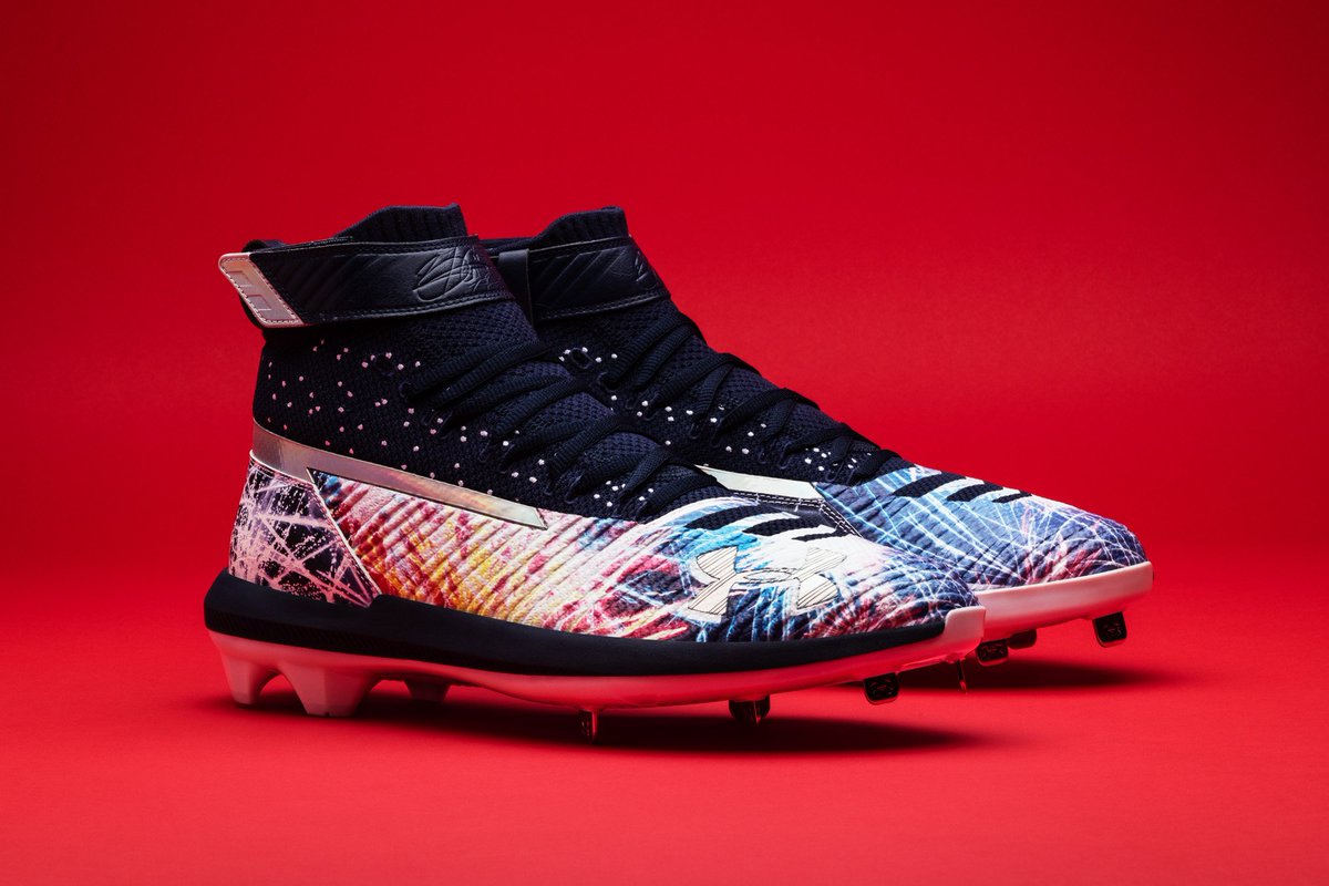 UAnews's tweet photo. To celebrate Independence Day and @BHarper3407’s explosive game, Harper will be rocking a special fireworks-themed colorway of the UA Harper 3. 👀 the images below! #Harper3 #4thofJuly https://t.co/m3RZGp4n7M