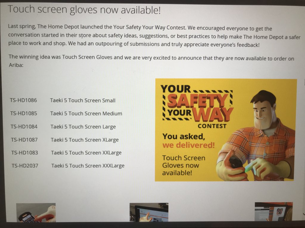 You can now order #TouchScreenGloves. #InFocus #SafetySelfie @KevinMasseyTHD @ryan3040 @jonbaumann304
