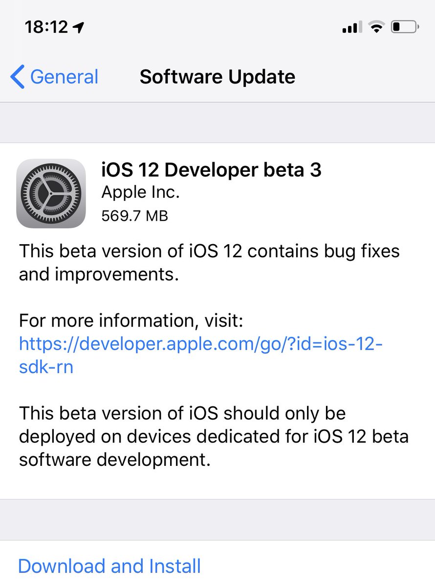 MaxdMerc's tweet photo. iOS 12 Developer beta 3

#iOS12DevBeta3 https://t.co/S5BFKj1oW9