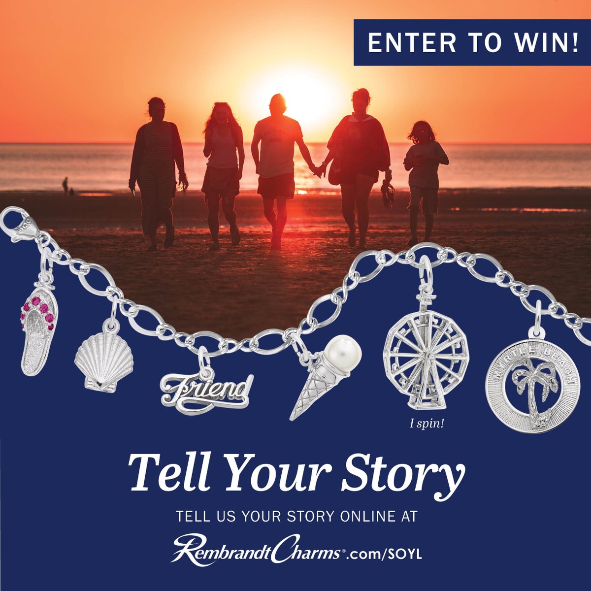 RembrandtCharms's tweet photo. Kick off your summer with a free charm bracelet! Enter today by Telling us a Story of You! 
#tellyourstory #Story #Life #contest #giveaway #winitwednesday #win #contestalert #charm #charms #charmbracelet #silver #gold #hobbies #pets #travel #charmstory https://t.co/0oSG94EVQx