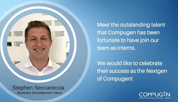 CompugenInc's tweet photo. Meet Stephen our Business Development Intern this summer! He analyzes information from customers to align our Green4Good and CarbonBank programs with their environmental goals. Welcome to the Compugen CFI team! #thisiscompugen #nextgencompugen @GetGreen4Good https://t.co/wE3tYsZZg9