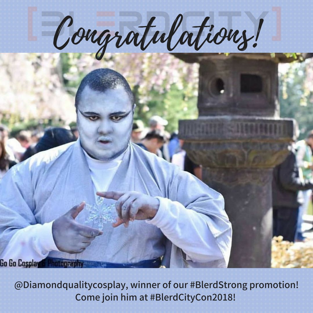 blerdcity's tweet photo. Congratulations to @Diamondqualitycosplay, winner of our #BlerdStrong Instagram promotion! Come join him at #BlerdCityCon2018! #BlackNerds #Blerds #Blerd #Bleeks #BlerdsRule #BlerdsForever #BlerdFandom #Cosplay #POCCosplay #Contest #Promotion #BlerdCityCon2018 @blerdcity https://t.co/csQs89QbMz