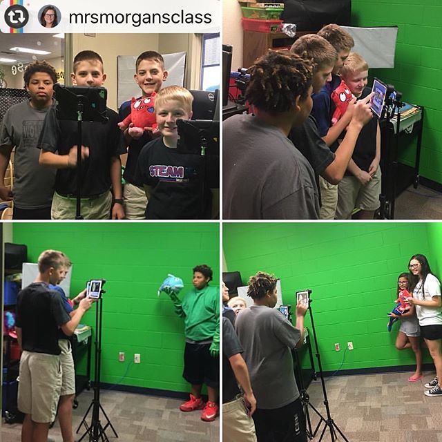 STEAM_MS's tweet photo. #Reposting @mrsmorgansclass with @instarepost_app -- The green screen team is having having fun at Mound’s Camp Read A Lot! #steamreads #steamsummervacation #greenscreen #doinkapp https://t.co/Cmggt6RL7L https://t.co/I0yp5hziOD